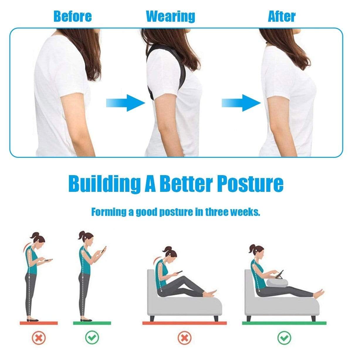 Posture Correction Belt | Adjustable Back Support Belt